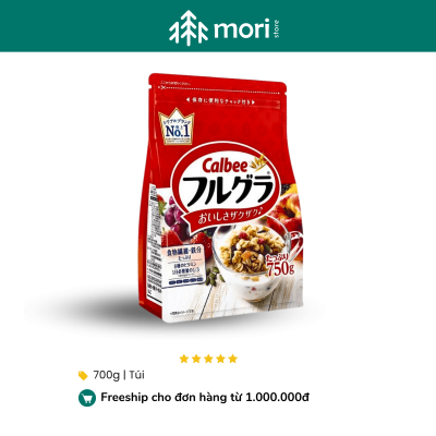 NGŨ CỐC TRÁI CÂY CALBEE MÀU ĐỎ 750G